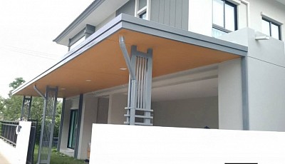 โครงหลังคาจอดรถขนาด 4 * 12ตารางเมตร